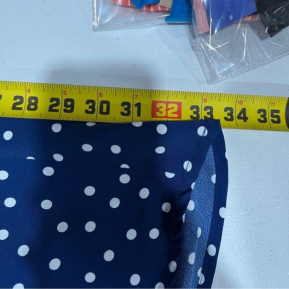 Forever 21 Blue Polka Dot High Rise Midi Skirt - Picture 6 of 6